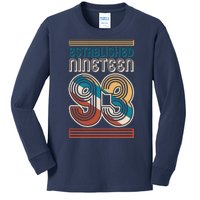 Retro Established Nineteen 93 1993 30th Birthday Kids Long Sleeve Shirt