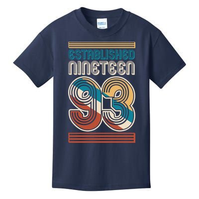 Retro Established Nineteen 93 1993 30th Birthday Kids T-Shirt
