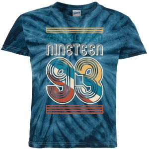 Retro Established Nineteen 93 1993 30th Birthday Kids Tie-Dye T-Shirt