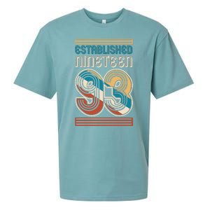 Retro Established Nineteen 93 1993 30th Birthday Sueded Cloud Jersey T-Shirt