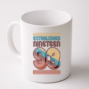 Retro Established Nineteen 93 1993 30th Birthday Coffee Mug