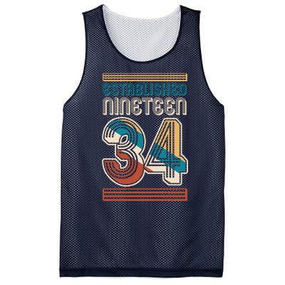 Retro Established Nineteen 34 1934 90th Birthday Mesh Reversible Basketball Jersey Tank