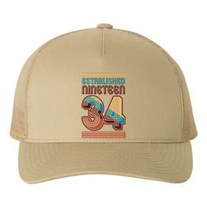 Retro Established Nineteen 34 1934 90th Birthday Yupoong Adult 5-Panel Trucker Hat