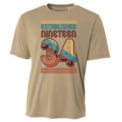 Retro Established Nineteen 34 1934 90th Birthday Cooling Performance Crew T-Shirt