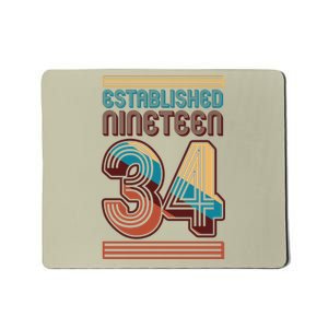 Retro Established Nineteen 34 1934 90th Birthday Mousepad