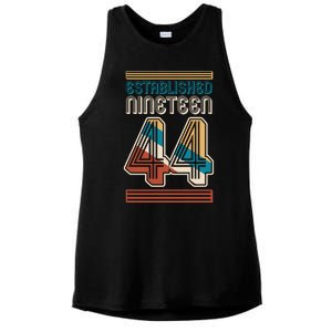 Retro Established Nineteen 44 1944 80th Birthday Ladies PosiCharge Tri-Blend Wicking Tank