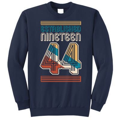 Retro Established Nineteen 44 1944 80th Birthday Sweatshirt