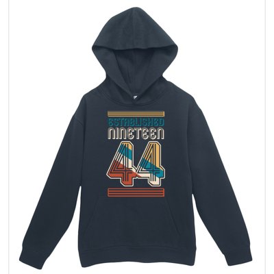 Retro Established Nineteen 44 1944 80th Birthday Urban Pullover Hoodie