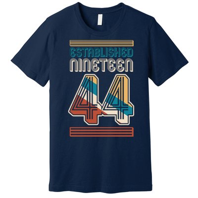 Retro Established Nineteen 44 1944 80th Birthday Premium T-Shirt