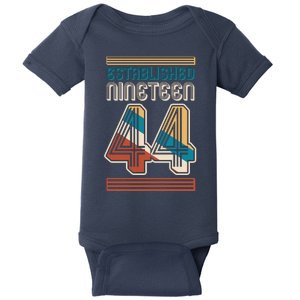 Retro Established Nineteen 44 1944 80th Birthday Baby Bodysuit