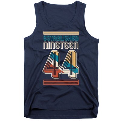 Retro Established Nineteen 44 1944 80th Birthday Tank Top