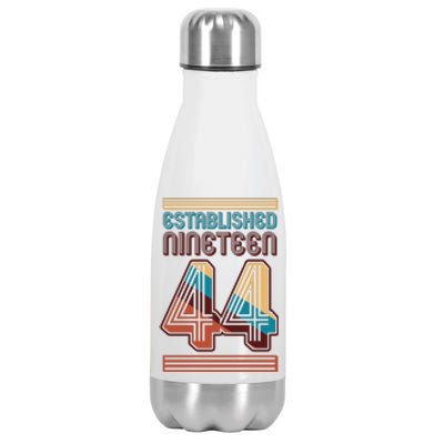 Retro Established Nineteen 44 1944 80th Birthday Stainless Steel Insulated Water Bottle