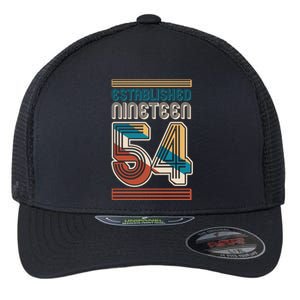 Retro Established Nineteen 54 1954 70th Birthday Flexfit Unipanel Trucker Cap