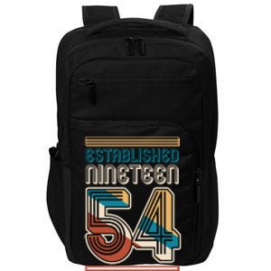 Retro Established Nineteen 54 1954 70th Birthday Impact Tech Backpack