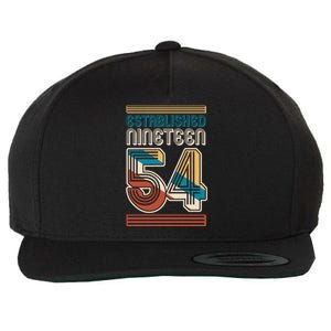 Retro Established Nineteen 54 1954 70th Birthday Wool Snapback Cap