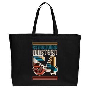 Retro Established Nineteen 54 1954 70th Birthday Cotton Canvas Jumbo Tote