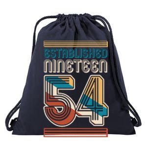 Retro Established Nineteen 54 1954 70th Birthday Drawstring Bag