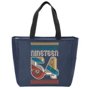 Retro Established Nineteen 54 1954 70th Birthday Zip Tote Bag