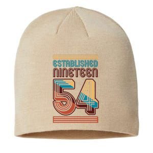 Retro Established Nineteen 54 1954 70th Birthday Sustainable Beanie