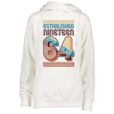 Retro Established Nineteen 64 1964 60th Birthday Womens Funnel Neck Pullover Hood