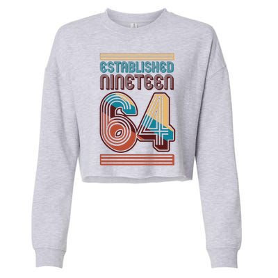 Retro Established Nineteen 64 1964 60th Birthday Cropped Pullover Crew