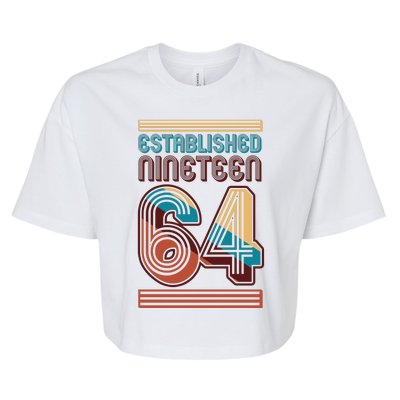 Retro Established Nineteen 64 1964 60th Birthday Bella+Canvas Jersey Crop Tee