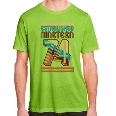 Retro Established Nineteen 74 1974 50th Birthday Adult ChromaSoft Performance T-Shirt