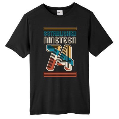 Retro Established Nineteen 74 1974 50th Birthday Tall Fusion ChromaSoft Performance T-Shirt