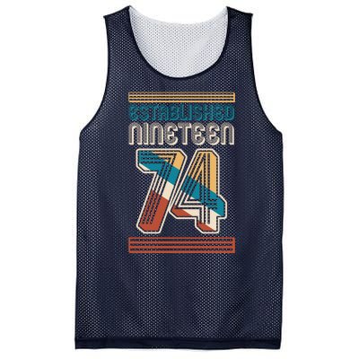 Retro Established Nineteen 74 1974 50th Birthday Mesh Reversible Basketball Jersey Tank