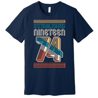 Retro Established Nineteen 74 1974 50th Birthday Premium T-Shirt