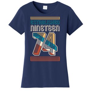 Retro Established Nineteen 74 1974 50th Birthday Women's T-Shirt