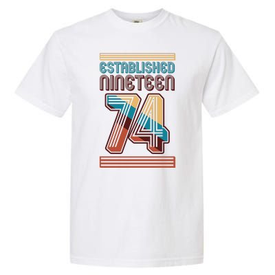 Retro Established Nineteen 74 1974 50th Birthday Garment-Dyed Heavyweight T-Shirt