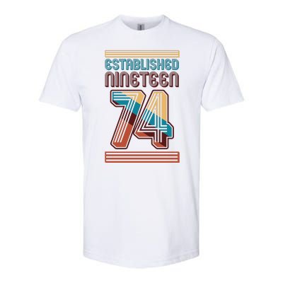 Retro Established Nineteen 74 1974 50th Birthday Softstyle CVC T-Shirt