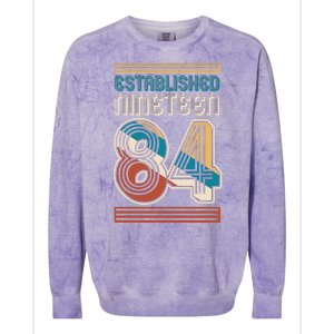 Retro Established Nineteen 84 1984 40th Birthday Colorblast Crewneck Sweatshirt