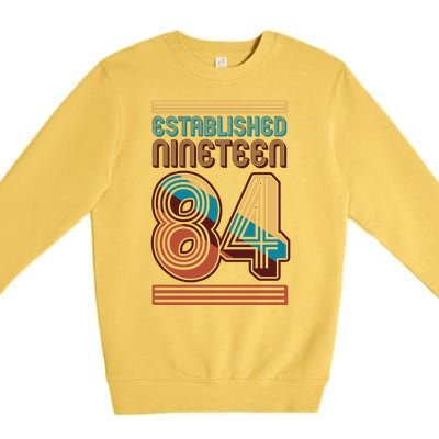 Retro Established Nineteen 84 1984 40th Birthday Premium Crewneck Sweatshirt