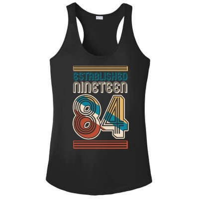 Retro Established Nineteen 84 1984 40th Birthday Ladies PosiCharge Competitor Racerback Tank