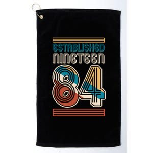 Retro Established Nineteen 84 1984 40th Birthday Platinum Collection Golf Towel