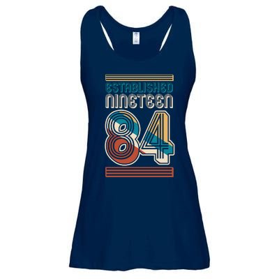 Retro Established Nineteen 84 1984 40th Birthday Ladies Essential Flowy Tank