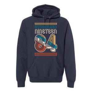 Retro Established Nineteen 84 1984 40th Birthday Premium Hoodie