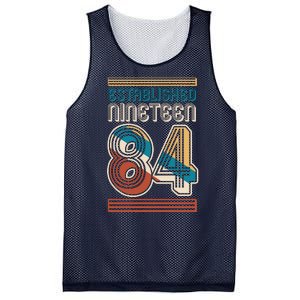 Retro Established Nineteen 84 1984 40th Birthday Mesh Reversible Basketball Jersey Tank