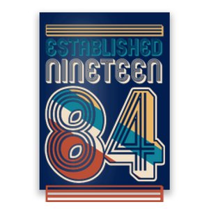 Retro Established Nineteen 84 1984 40th Birthday Poster