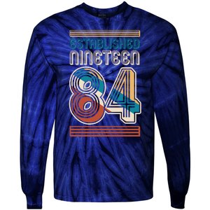 Retro Established Nineteen 84 1984 40th Birthday Tie-Dye Long Sleeve Shirt