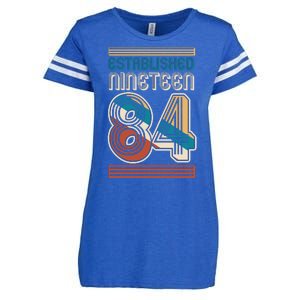 Retro Established Nineteen 84 1984 40th Birthday Enza Ladies Jersey Football T-Shirt