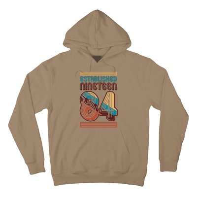 Retro Established Nineteen 84 1984 40th Birthday Hoodie