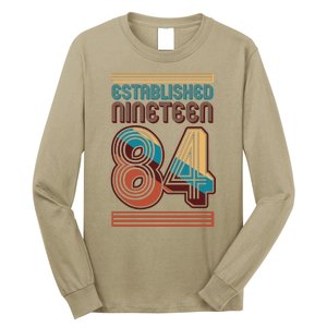 Retro Established Nineteen 84 1984 40th Birthday Long Sleeve Shirt