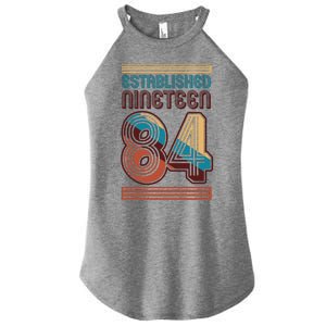 Retro Established Nineteen 84 1984 40th Birthday Women's Perfect Tri Rocker Tank