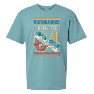 Retro Established Nineteen 84 1984 40th Birthday Sueded Cloud Jersey T-Shirt