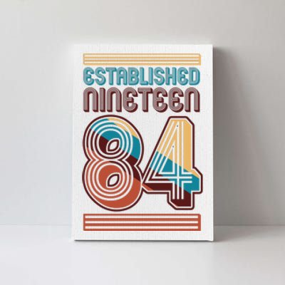 Retro Established Nineteen 84 1984 40th Birthday Canvas