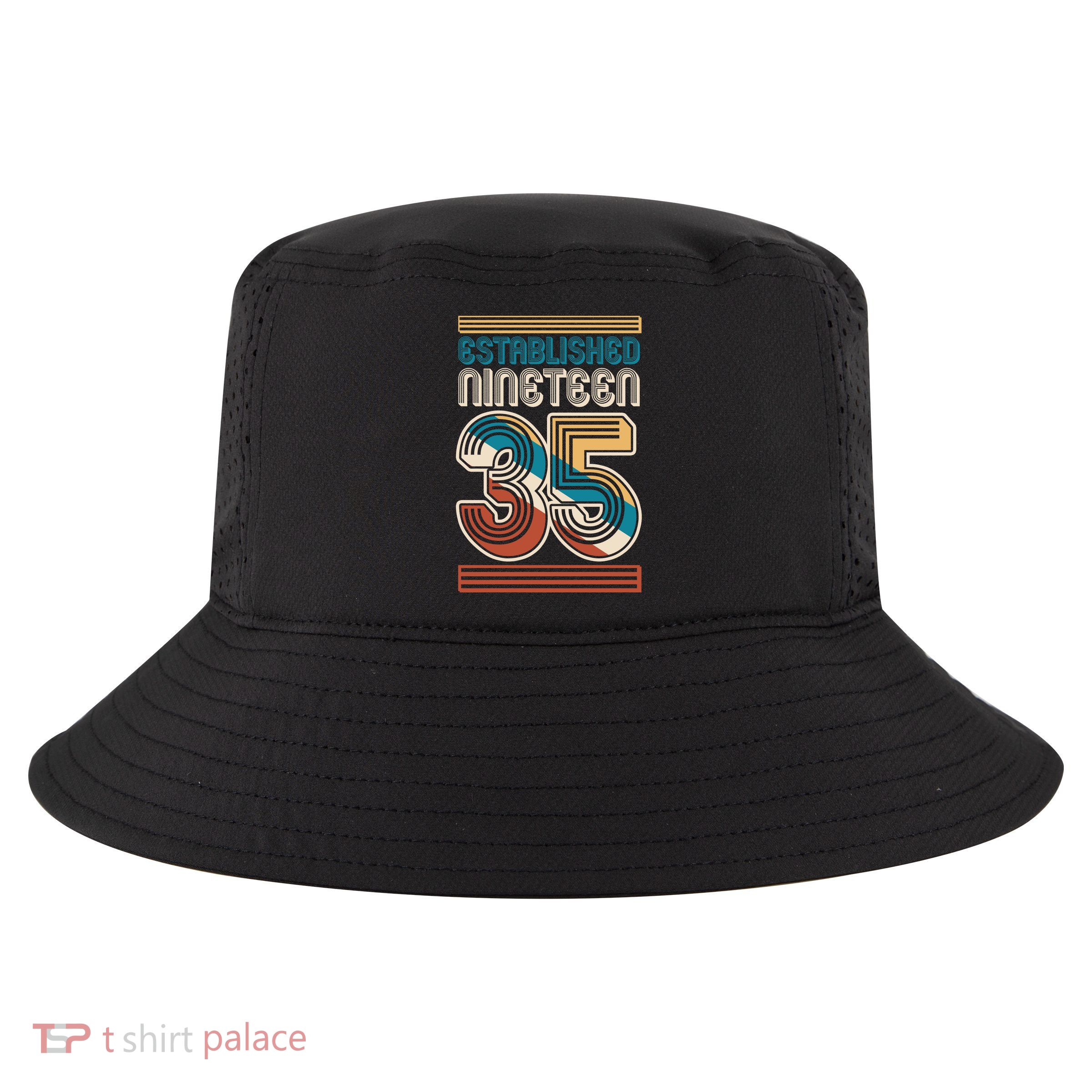 Retro Established Nineteen 35 1935 90th Birthday Cool Comfort Performance Bucket Hat