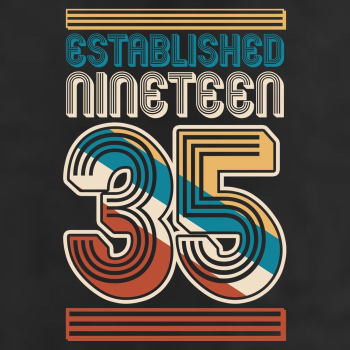 Retro Established Nineteen 35 1935 90th Birthday 7 Panel Mesh Trucker Snapback Hat